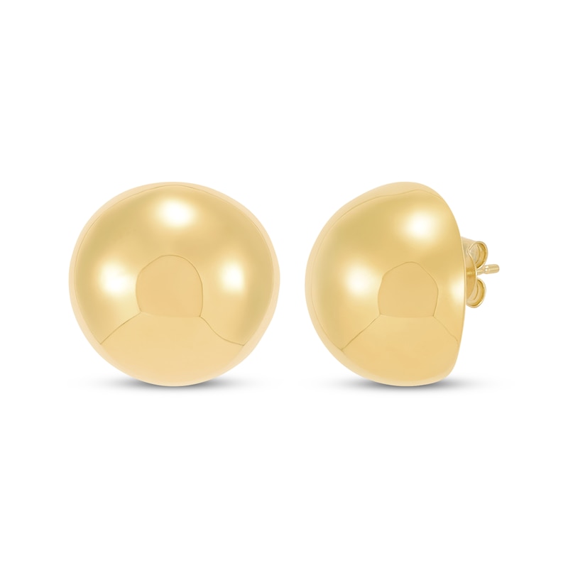 Main Image 1 of Hollow Bead Stud Earrings 14K Yellow Gold