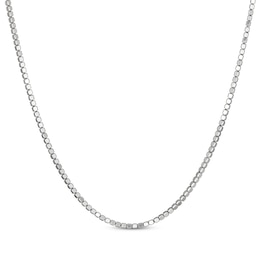 Diamond-Cut Cube Bead Chain Necklace 2.5mm Solid Sterling Silver 18"