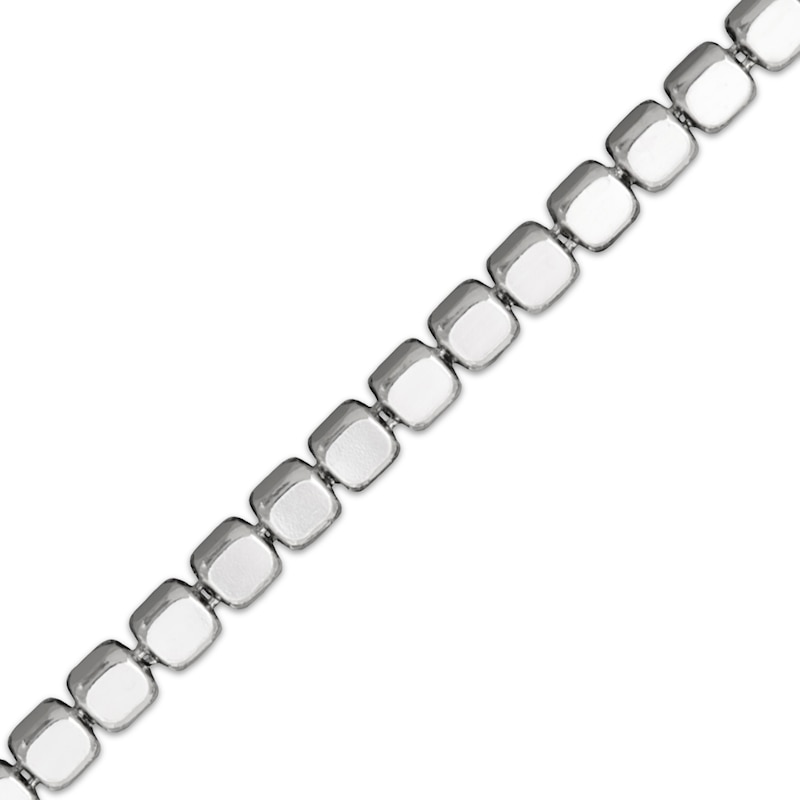 Main Image 3 of Diamond-Cut Cube Bead Chain Necklace 2.5mm Solid Sterling Silver 18&quot;