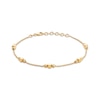 Thumbnail Image 1 of Italian Brilliance Round & Cube Bead Station Bracelet 14K Yellow Gold 8&quot;