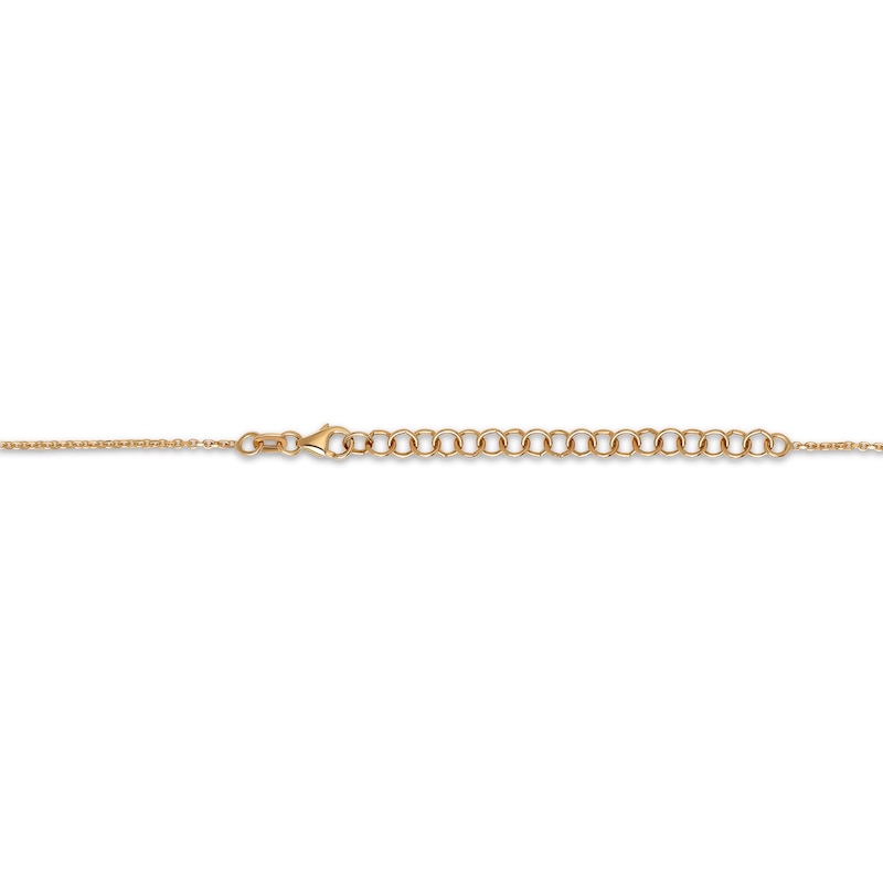 Main Image 3 of Italian Brilliance Round & Cube Bead Station Bracelet 14K Yellow Gold 8&quot;