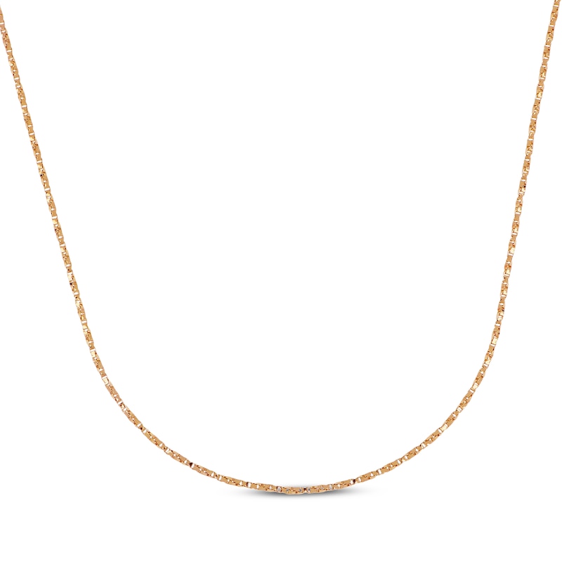 Main Image 1 of Twist Box Chain 1.1mm Solid 14K Rose Gold 18&quot;