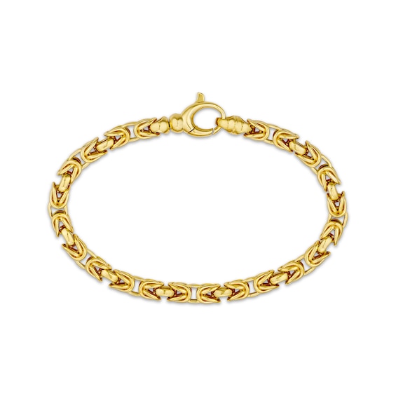 Byzantine Chain Bracelet 5.85mm Solid 10K Yellow Gold 8.5"