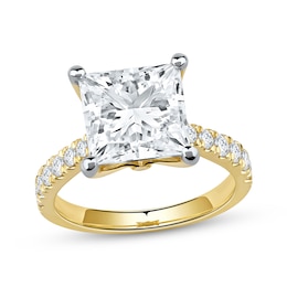 Now + Forever Lab-Grown Diamonds Princess-Cut Engagement Ring 4-1/2 ct tw 14K Yellow Gold
