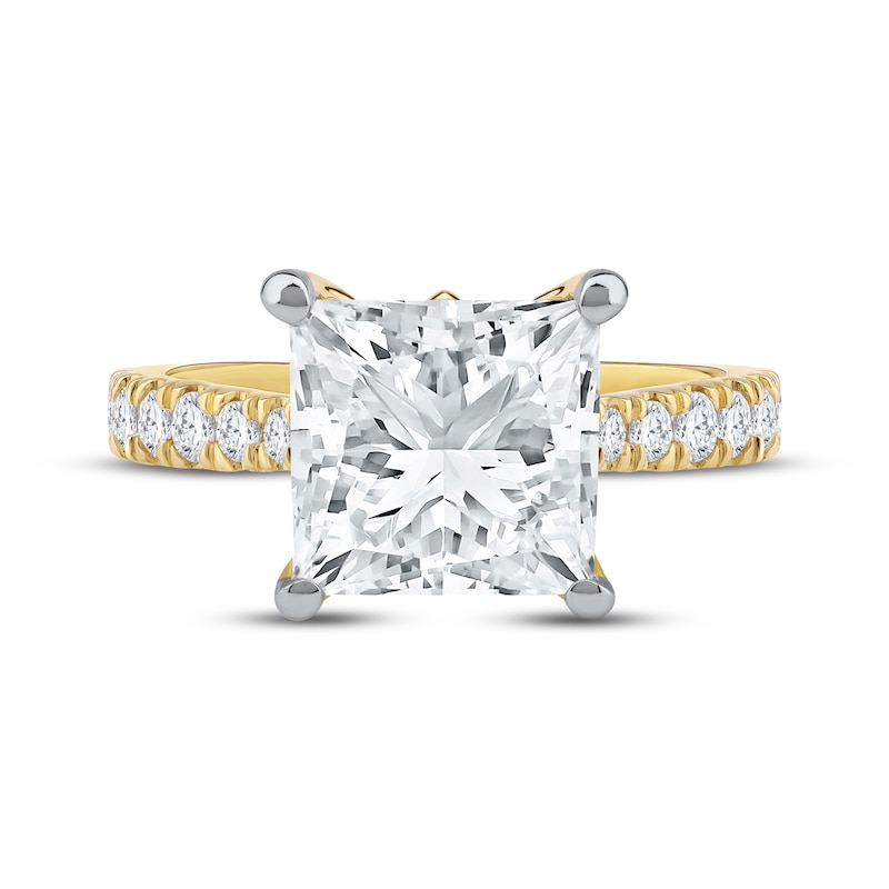 Main Image 3 of Now + Forever Lab-Grown Diamonds Princess-Cut Engagement Ring 4-1/2 ct tw 14K Yellow Gold