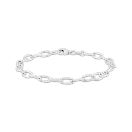 Charmed Memories Paperclip Chain Bracelet 4.3mm Solid Sterling Silver 7.5"
