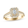 Thumbnail Image 1 of Now + Forever Emerald-Cut Diamond Double Halo Engagement Ring 5/8 ct tw 14K Yellow Gold