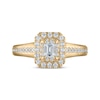 Thumbnail Image 2 of Now + Forever Emerald-Cut Diamond Double Halo Engagement Ring 5/8 ct tw 14K Yellow Gold