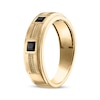 Thumbnail Image 2 of Now + Forever Men's Square-Cut Black Diamond Three-Stone Wedding Band 3/4 ct tw 10K Yellow Gold