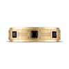 Thumbnail Image 3 of Now + Forever Men's Square-Cut Black Diamond Three-Stone Wedding Band 3/4 ct tw 10K Yellow Gold