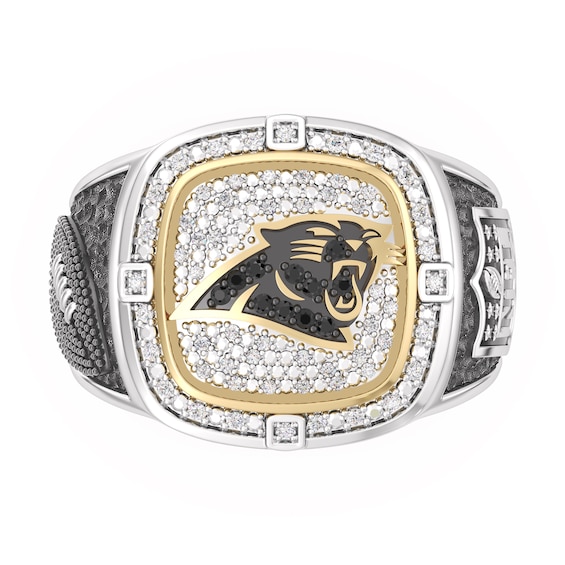 True Fans Carolina Panthers Championship Ring Sterling Silver & 10K Yellow Gold Ring