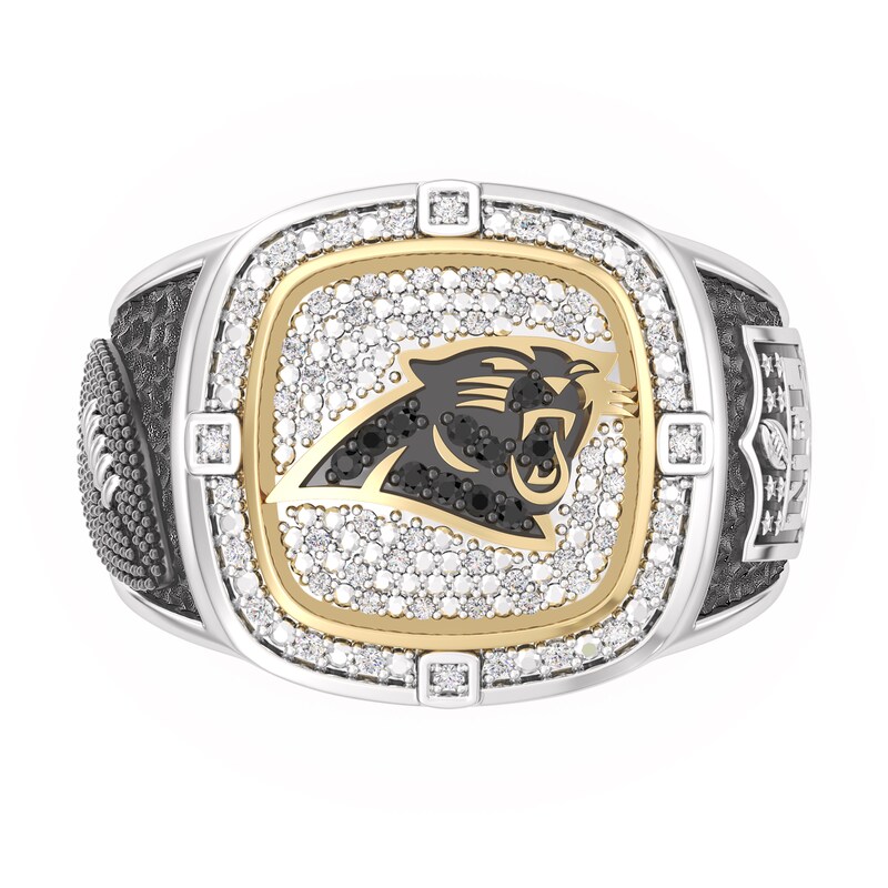 Main Image 1 of True Fans Carolina Panthers Championship Ring Sterling Silver & 10K Yellow Gold Ring