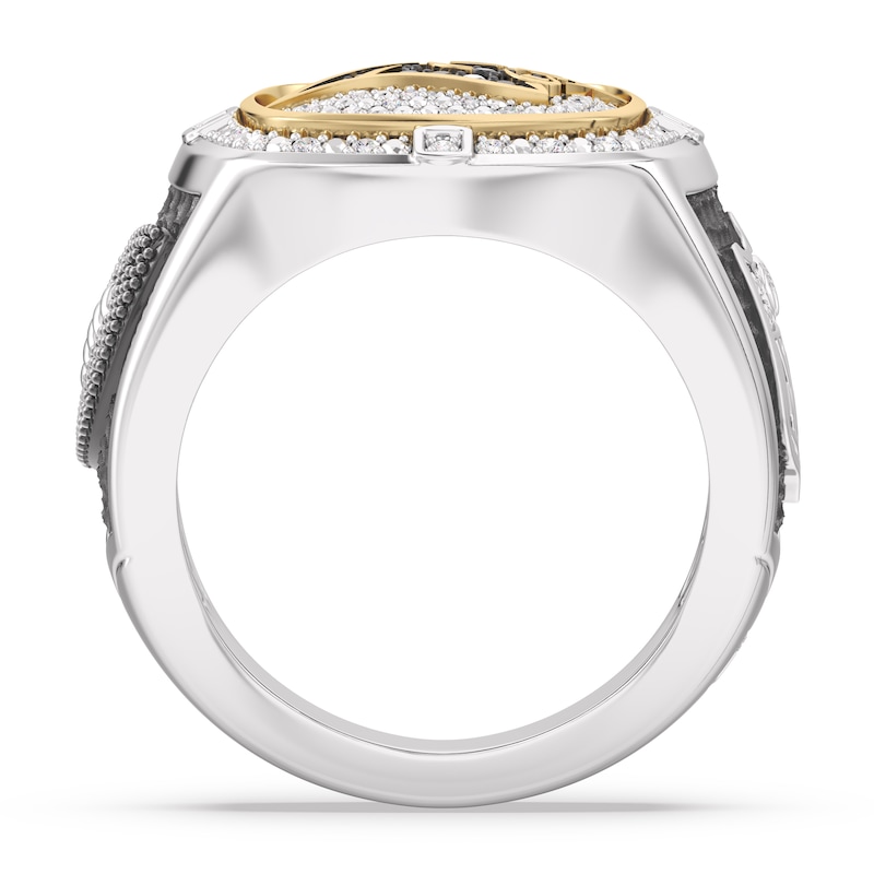 Main Image 2 of True Fans Carolina Panthers Championship Ring Sterling Silver & 10K Yellow Gold Ring
