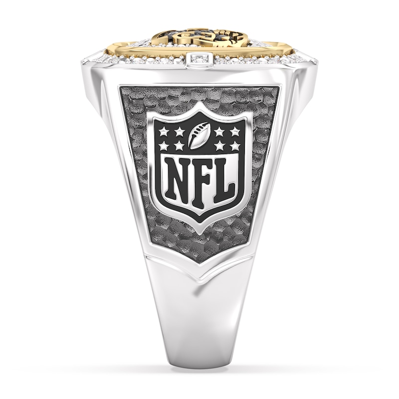 Main Image 3 of True Fans Carolina Panthers Championship Ring Sterling Silver & 10K Yellow Gold Ring