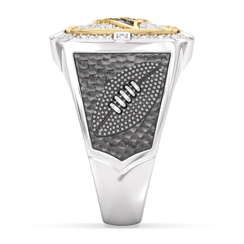 Main Image 4 of True Fans Carolina Panthers Championship Ring Sterling Silver & 10K Yellow Gold Ring
