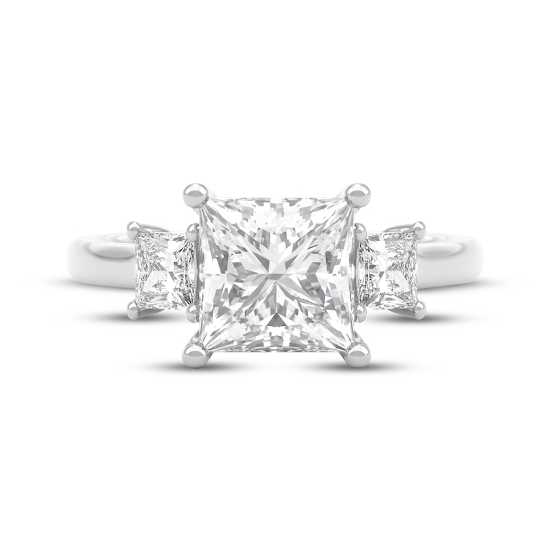 Main Image 3 of THE LEO Legacy Lab-Grown Diamond Princess-Cut Three-Stone Engagement Ring 2-1/2 ct tw 14K White Gold