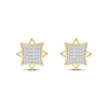 Thumbnail Image 2 of Multi-Diamond Eight-Point Star Stud Earrings 1/4 ct tw 10K Yellow Gold