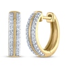 Thumbnail Image 1 of STUDIO BY KAY Diamond-Edged Hoop Earrings 1/4 ct tw 10K Yellow Gold