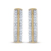 Thumbnail Image 2 of STUDIO BY KAY Diamond-Edged Hoop Earrings 1/4 ct tw 10K Yellow Gold