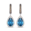 Thumbnail Image 2 of Le Vian Pear-Shaped Blue Topaz Dangle Hoop Earrings 1/2 ct tw Diamonds 14K Vanilla Gold