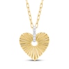 Thumbnail Image 1 of STUDIO BY KAY Diamond Textured Heart Necklace 1/10 ct tw 24K Yellow Gold Vermeil Sterling Silver 20&quot;