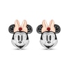 Thumbnail Image 2 of Disney Treasures Minnie Mouse Garnet & Diamond Earrings 1/20 ct tw Sterling Silver & 10K Rose Gold