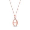 Thumbnail Image 2 of Diamond Circle &quot;Mama&quot; Necklace 1/10 ct tw 10K Rose Gold 18&quot;