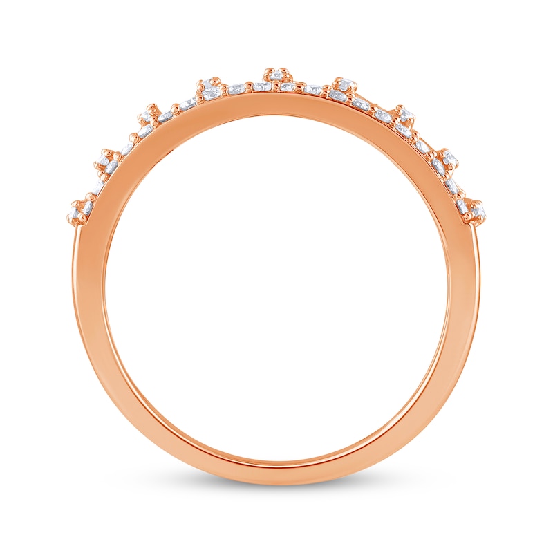 Main Image 4 of Now + Forever Baguette & Round-Cut Diamond Anniversary Ring 1/2 ct tw 14K Rose Gold