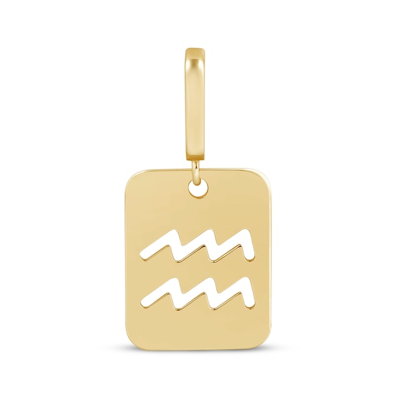Charmed Memories Zodiac Aquarius Cutout Charm 10K Yellow Gold