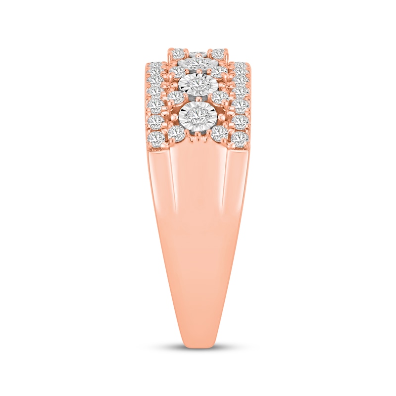 Main Image 2 of Now + Forever Diamond Multi-Row Anniversary Ring 1/2 ct tw 10K Rose Gold