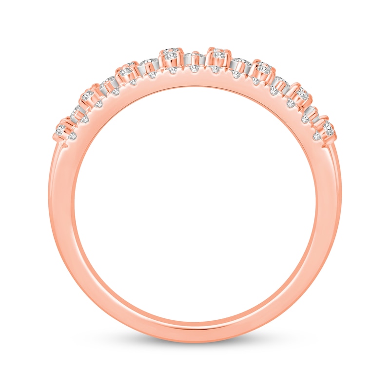 Main Image 3 of Now + Forever Diamond Multi-Row Anniversary Ring 1/2 ct tw 10K Rose Gold