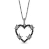 Thumbnail Image 1 of Ink & Ice Black Diamond Barbed Wire Heart Necklace 1/8 ct tw Black Rhodium-Plated Sterling Silver 18&quot;