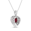 Thumbnail Image 3 of Lab-Created Ruby & White Lab-Created Sapphire Heart Necklace Sterling Silver 18&quot;