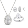 Thumbnail Image 1 of Pear-Shaped White Lab-Created Sapphire Gift Set Sterling Silver