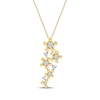 Thumbnail Image 1 of Diamond Flower Drop Necklace 1/4 ct tw 10K Yellow Gold 18"