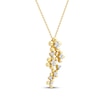 Thumbnail Image 2 of Diamond Flower Drop Necklace 1/4 ct tw 10K Yellow Gold 18"