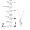 Thumbnail Image 5 of Heart-Shaped Swiss Blue Topaz & White Lab-Created Sapphire Seahorse Necklace Sterling Silver 18&quot;