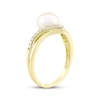 Thumbnail Image 2 of Cultured Pearl & Diamond Chevron Ring 1/8 ct tw 10K Yellow Gold