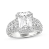 Thumbnail Image 1 of THE LEO Legacy Lab-Grown Diamond Emerald-Cut Halo Engagement Ring 4-1/2 ct tw 14K White Gold