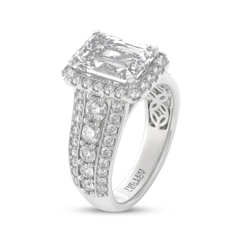 Main Image 2 of THE LEO Legacy Lab-Grown Diamond Emerald-Cut Halo Engagement Ring 4-1/2 ct tw 14K White Gold