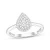 Thumbnail Image 1 of Diamond Pear-Shaped Double Halo Promise Ring 1/5 ct tw Sterling Silver
