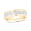 Thumbnail Image 1 of Now + Forever Men's Diamond Brushed Finish Wedding Band 1/2 ct tw 10K Two-Tone Gold