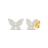 Thumbnail Image 1 of Diamond Mini Butterfly Stud Earrings 1/4 ct tw 10K Yellow Gold