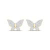 Thumbnail Image 2 of Diamond Mini Butterfly Stud Earrings 1/4 ct tw 10K Yellow Gold