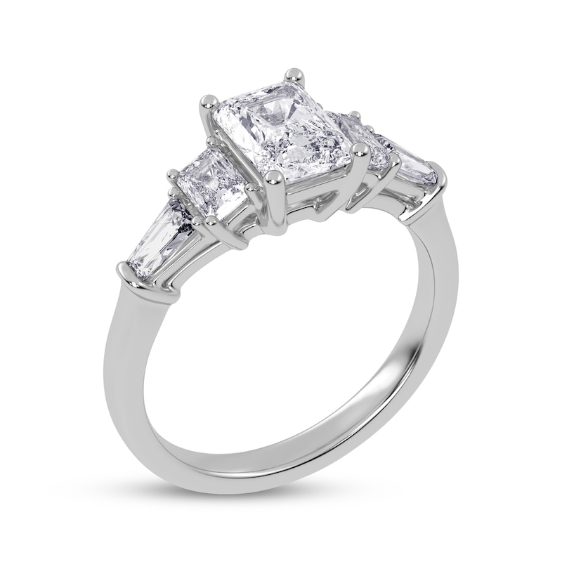 Main Image 2 of Now + Forever Emerald-Cut & Baguette-Cut Lab-Grown Diamond Engagement Ring 1-1/2 ct tw 14K White Gold