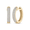 Thumbnail Image 1 of KAY Lab-Grown Diamonds Pavé Three-row Hoop Earrings 1/2 ct tw 10K Yellow Gold