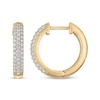 Thumbnail Image 3 of KAY Lab-Grown Diamonds Pavé Three-row Hoop Earrings 1/2 ct tw 10K Yellow Gold