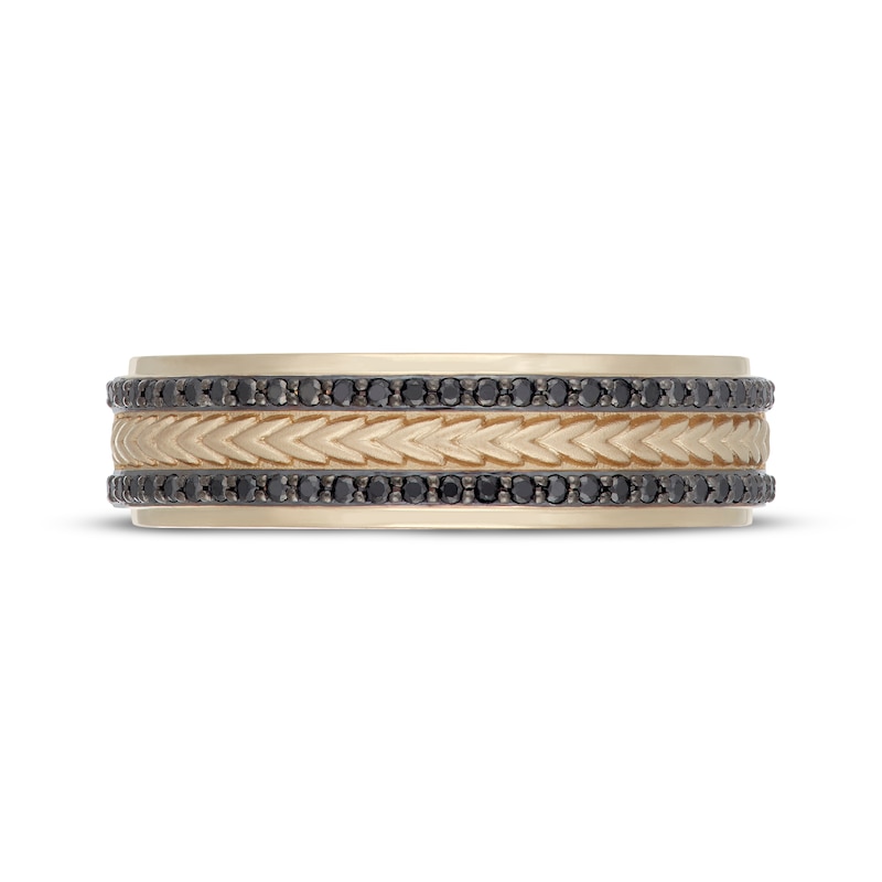Main Image 3 of Neil Lane Men's Black Diamond Wedding Band 1/3 ct tw 14K Yellow Gold
