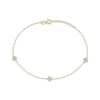 Thumbnail Image 1 of Diamond Clover Station Anklet 1/8 ct tw 10K Yellow Gold 10"
