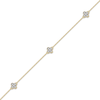 Thumbnail Image 2 of Diamond Clover Station Anklet 1/8 ct tw 10K Yellow Gold 10"